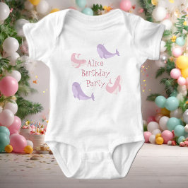 Valpink lila pastell havsfisk födelsedagsfest t shirt
