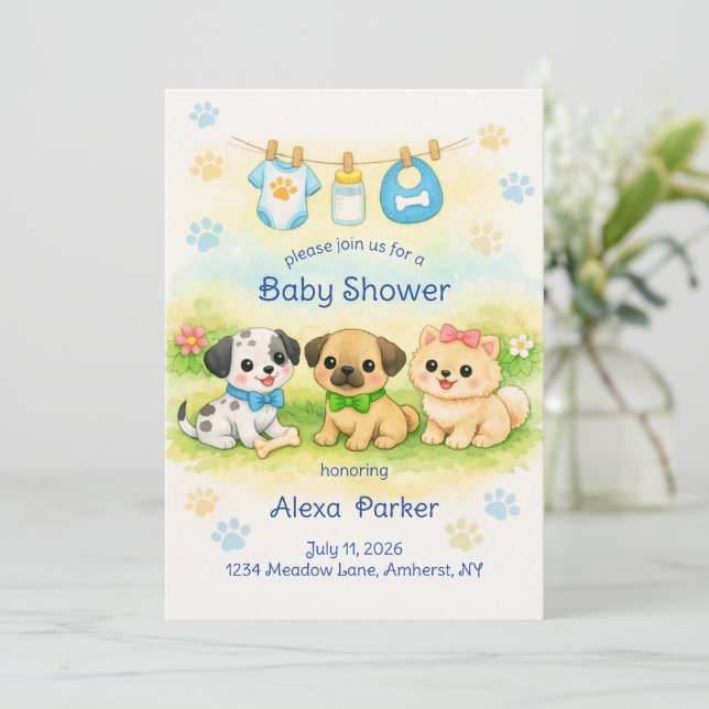 Valpkunskap Baby Shower-inbjudan Inbjudningar (Stående Fram)
