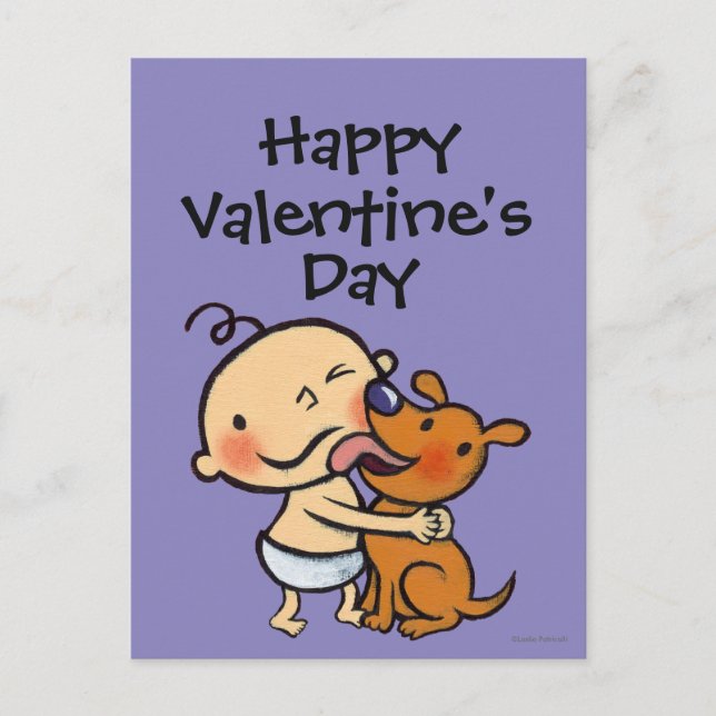 Valpkyssar för babyen helg vykort (Framsida)