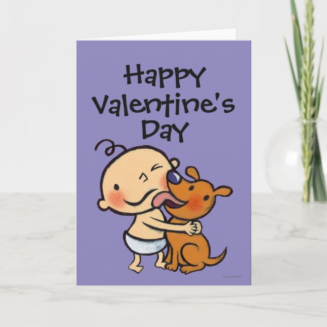 Valpkyssar för babyen helgkort (Framsida)