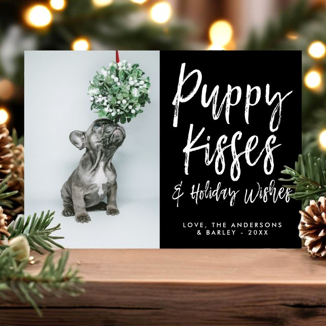 Valpkysser Söt Fotavtryck Husdjur Hund Foto Semest Julkort (Skapare uppladdad)
