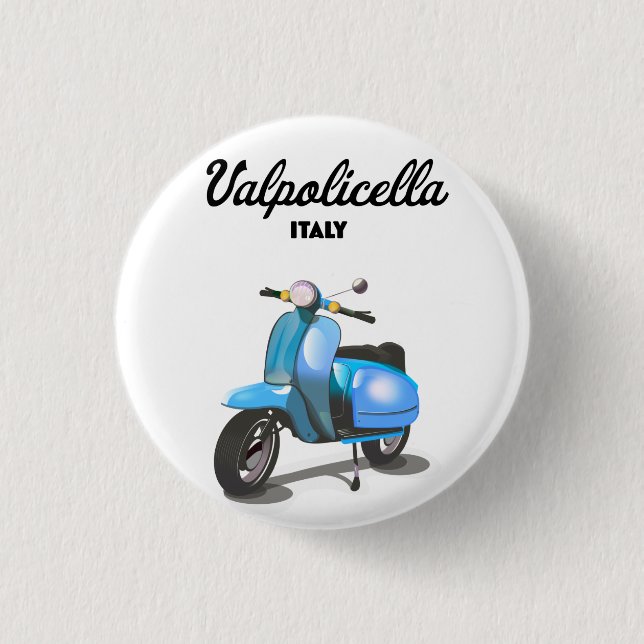 Valpolicella Italien Scooter poster Art Print T-Sh Knapp (Framsida)