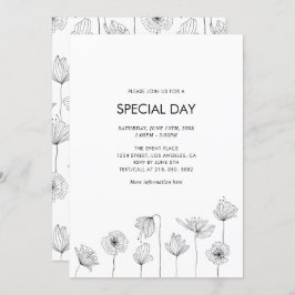 Valpoppus blomsterfestlig inbjudan för alla tillfä