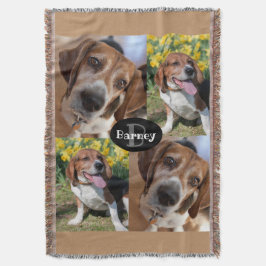 Valps Hund Älskare 4 Bilder Namn & Monogram Anpass Filt
