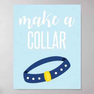 Valpsällskap Tecken Gör ett halsband Blått Poster