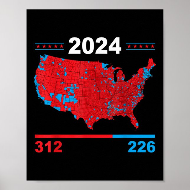 Valresultat 2024, valresultat i Karta 312 Röda val Poster (Framsidan)