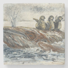 Valriddare Nyckfulla Val och Pingvin Ocean Stenunderlägg