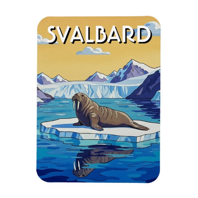 Valross i Svalbard Norge Magnet (Vertikal)