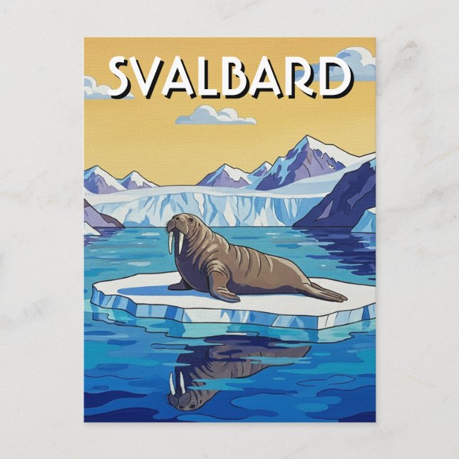 Valross i Svalbard Norge Vykort (Framsida)
