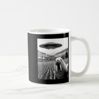 Valross selfie med ufo rolig valross kvinna man ba kaffemugg