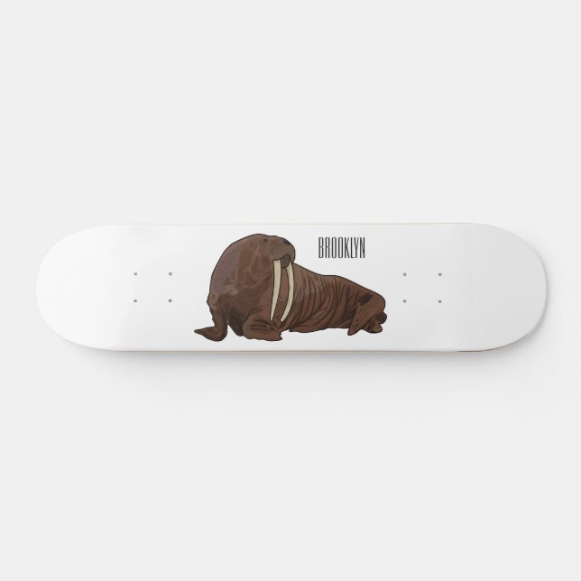 Valross serieillustration mini skateboard bräda 18,5 cm (Horz)
