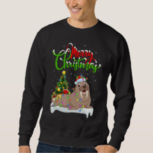 Valross Xmas Dekorationer Tomte Valross Jul Lång Ärmad Tröja