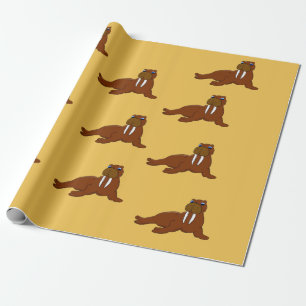 Valrossdesign som slår in papper presentpapper