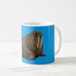 Valrossmugg på blå kaffemugg