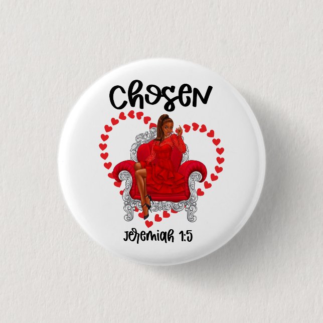 Valsen Jeremiah 1:5 Valentine Galentines Day Gud Knapp (Framsida)