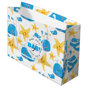 Valsfiskar och stjärnfiskar Tecknad Baby Monogram