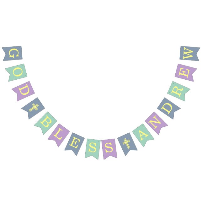 Välsigna dig 6 Brev Blue Grönt Baptism-samfund Vimplar (Alla)