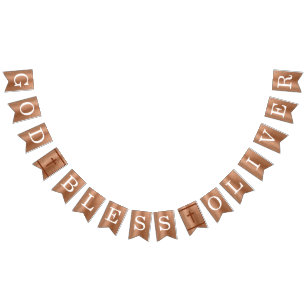 Välsigna dig 6 Brev kopparbaptism: första kommissi Vimplar