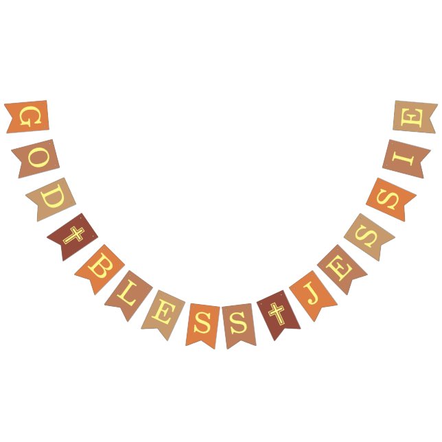 Välsigna dig 6 Brev Neutralt Baptism Bekräftelse Vimplar (Alla)