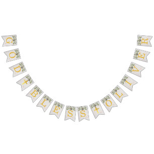 Välsigna dig 6: Brev Olive Löv Baptism Vimplar