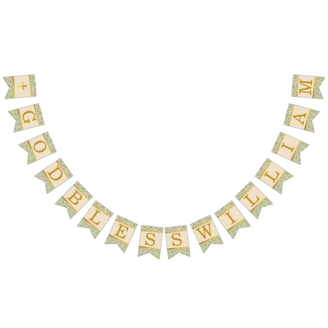 Välsigna dig 7 Brev Grönt Löv  Baptism Vimplar (Alla)