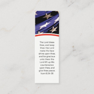 VÄLSIGNA DIG AMERICA 4 JULY Christian Bookmark Mini Visitkort