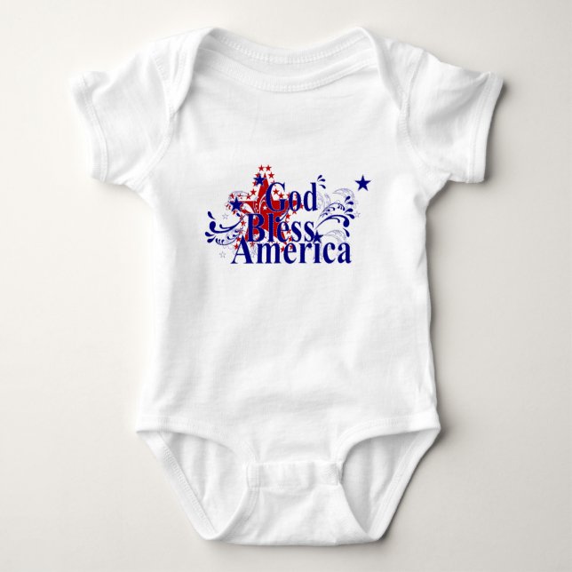 Välsigna dig America Baby Bodykostdräkt T Shirt (Framsida)