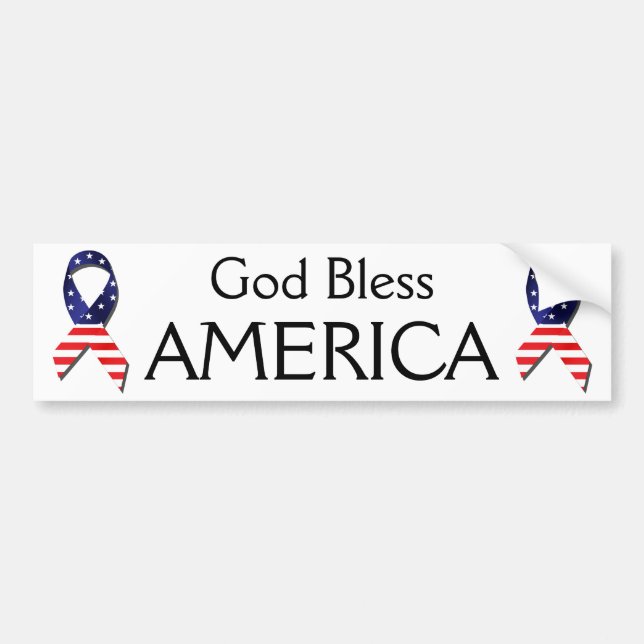Välsigna dig America Bumper Sticker Bildekal (Framsidan)
