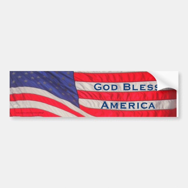 Välsigna dig America Bumper Sticker Bildekal (Framsidan)