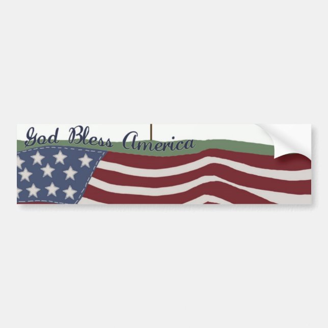 Välsigna dig America Bumper Sticker Bildekal (Framsidan)