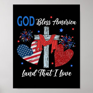 Välsigna dig America Christian Heart Kor Jesus 4 Poster