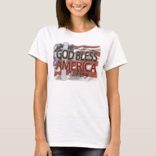 välsigna dig America Christian Patriotic T Shirt