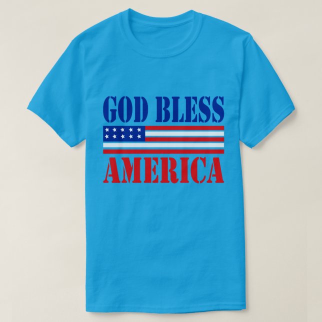 Välsigna dig America Classiotic Patriotic T Shirt (Design framsida)