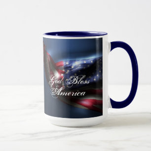 Välsigna dig America/Glowing U.S. Flagga Mugg