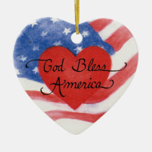 Välsigna dig America Heart Ornament