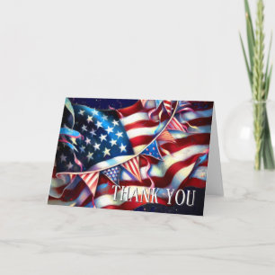 Välsigna dig America Patriotic USA flagga Bunting Tack Kort