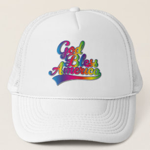 Välsigna dig America Rainbow logotyp Keps