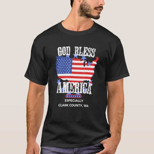 Välsigna dig America Särskilt Clark County WA US S T Shirt (Framsida)