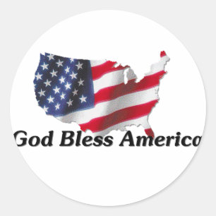 Välsigna dig America Stickers Runt Klistermärke