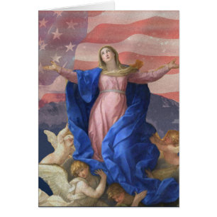 VÄLSIGNA DIG AMERICA VIRGIN MARY RELIGIÖSA HÄLSNINGSKORT