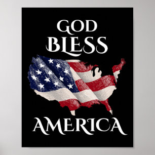 Välsigna dig American Independence day Usa Gift Ve Poster