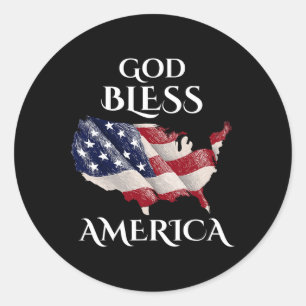 Välsigna dig American Independence day Usa Gift Ve Runt Klistermärke