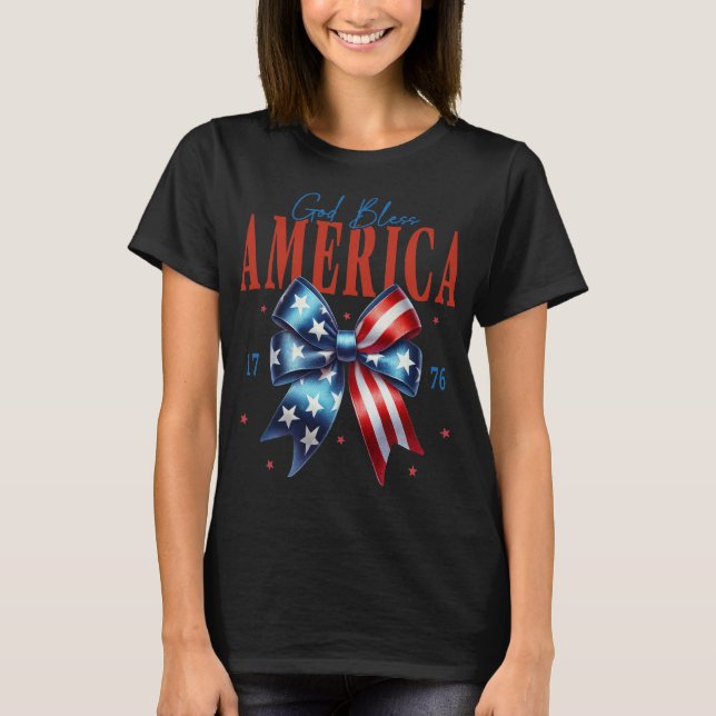 Välsigna dig Amerika 1776 T Shirt (Framsida)