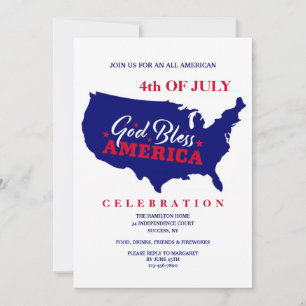 välsigna dig Amerika 4 juli Inbjudningar