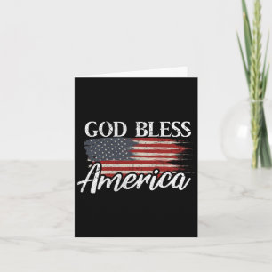 Välsigna dig Amerika 4 juli Patriotic USA Kort