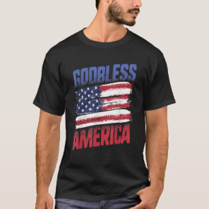 Välsigna dig Amerika 4 juli USA flagga Patriotic C T Shirt