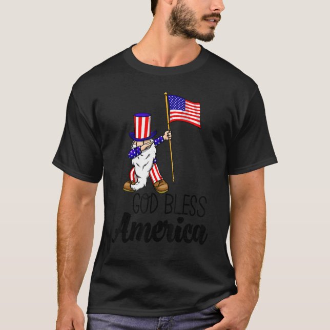 Välsigna dig Amerika, Amerika, Flagga Kärlek 1 T Shirt (Framsida)