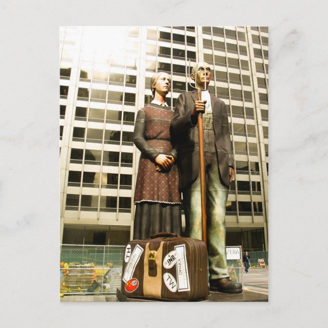 Välsigna dig Amerika/amerikansk gotik Vykort (Framsida)