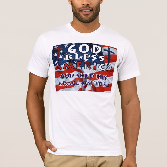 Välsigna dig Amerika - Anpassad T Shirt (Framsida)
