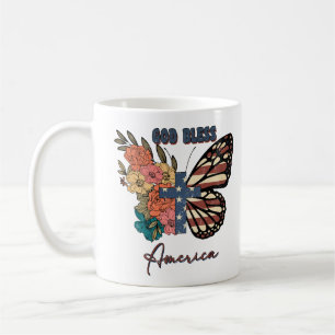 "Välsigna dig Amerika" Boho Independence day Kaffemugg